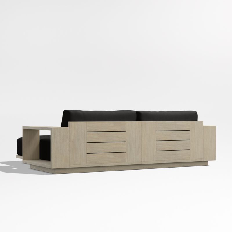 Mallorca 86" Wood Double-Chaise Outdoor Daybed with Canvas Black Sunbrella ® Cushions - image 9 of 10