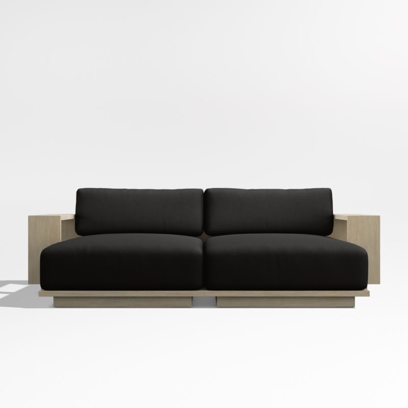 Mallorca 86" Wood Double-Chaise Outdoor Daybed with Canvas Black Sunbrella ® Cushions - image 7 of 10