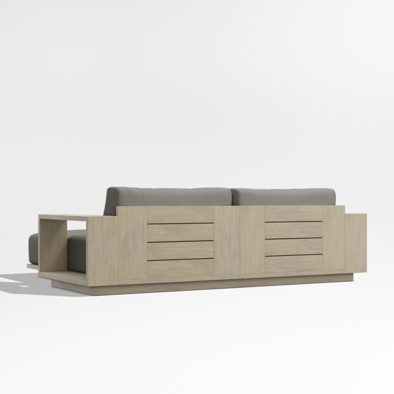 Mallorca 86" Wood Double-Chaise Outdoor Daybed with Canvas Charcoal Sunbrella ® Cushions - image 9 of 10