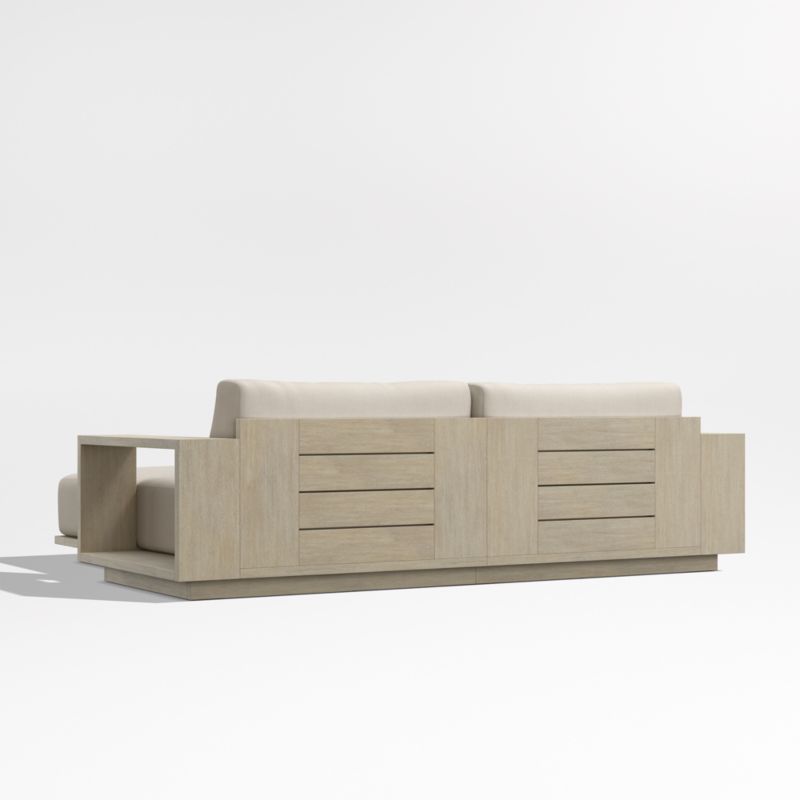 Mallorca 86" Wood Double-Chaise Outdoor Daybed with Canvas Flax Sunbrella ® Cushions - image 9 of 10