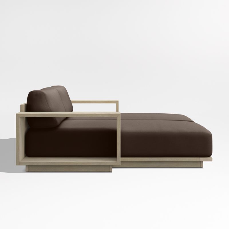 Mallorca 86" Wood Double-Chaise Outdoor Daybed with Canvas Java Sunbrella ® Cushions - image 8 of 10