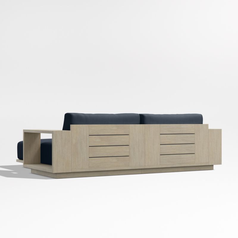 Mallorca 86" Wood Double-Chaise Outdoor Daybed with Canvas Navy Sunbrella ® Cushions - image 9 of 10