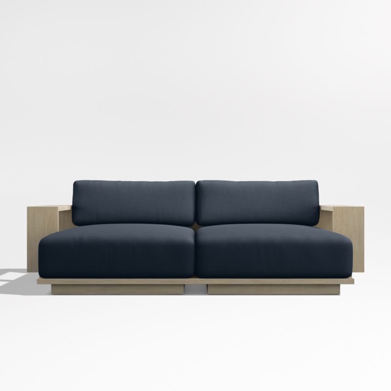 Mallorca 86" Wood Double-Chaise Outdoor Daybed with Canvas Navy Sunbrella ® Cushions - image 7 of 10