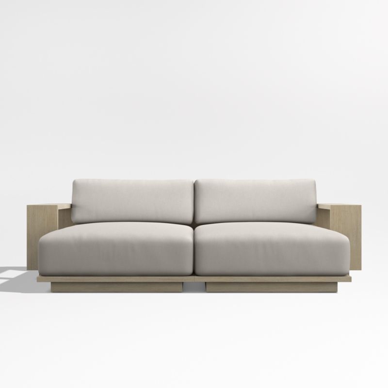 Mallorca 86" Wood Double-Chaise Outdoor Daybed with Cast Ash Sunbrella ® Cushions - image 7 of 10