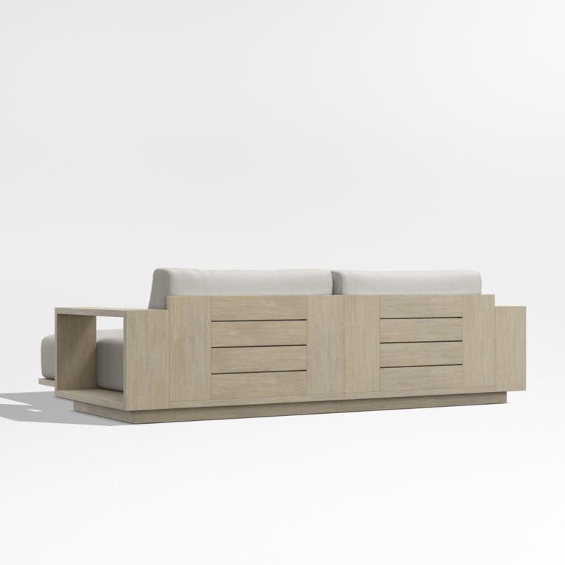 Mallorca 86" Wood Double-Chaise Outdoor Daybed with Cast Silver Sunbrella ® Cushions - image 9 of 10