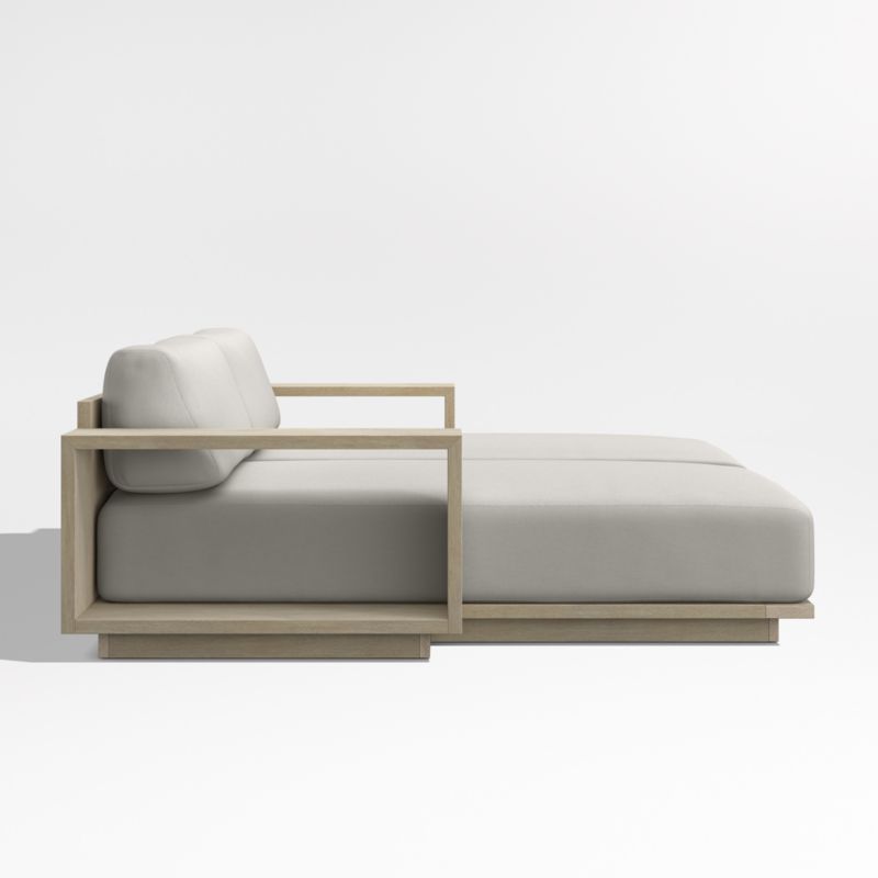 Mallorca 86" Wood Double-Chaise Outdoor Daybed with Cast Silver Sunbrella ® Cushions - image 8 of 10