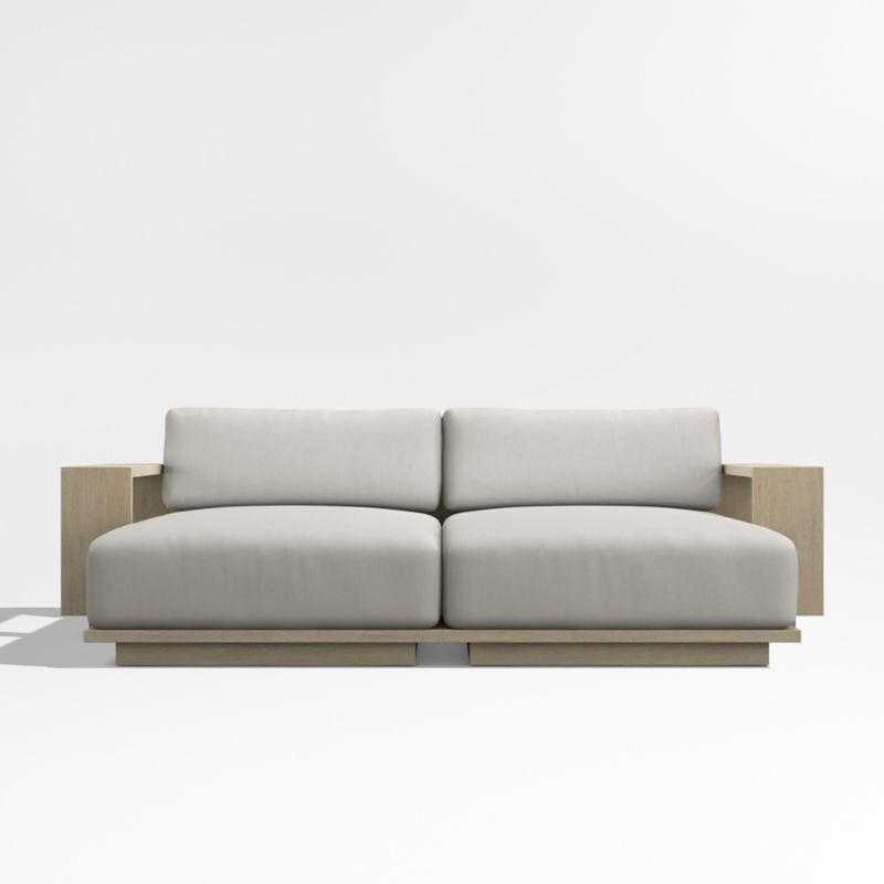 Mallorca 86" Wood Double-Chaise Outdoor Daybed with Cast Silver Sunbrella ® Cushions - image 7 of 10