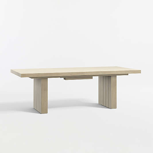 Mallorca 92"-114" Solid Wood Outdoor Extension Dining Table Arm and Dining Chair Set with Cushions
