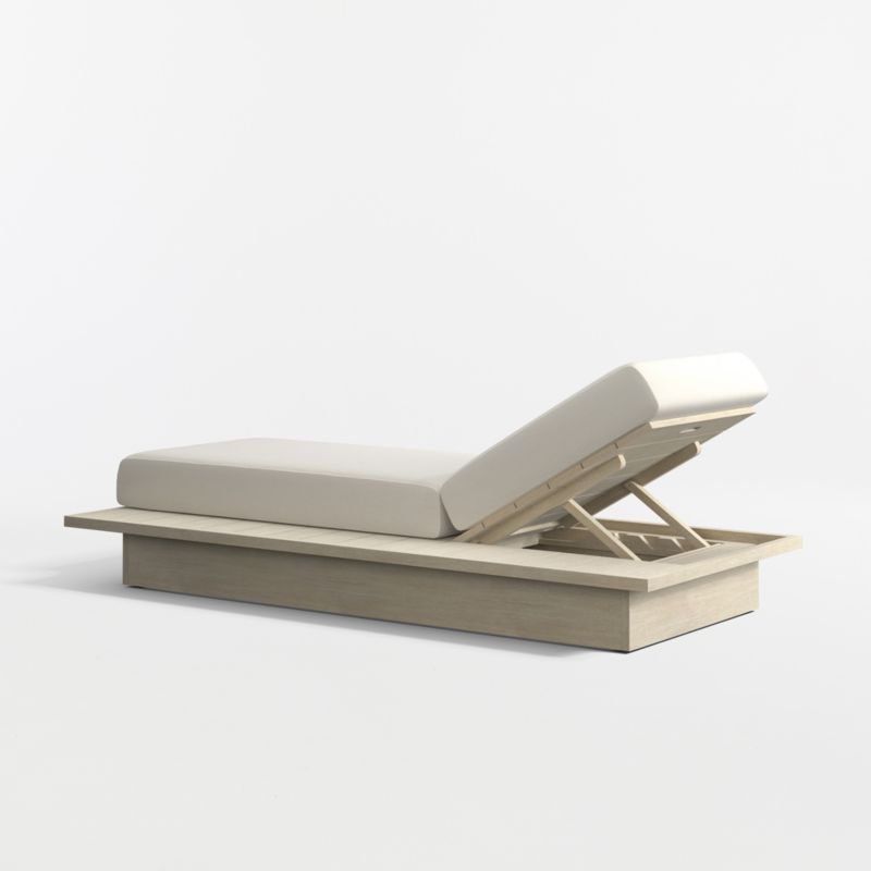 Mallorca Wood Outdoor Sun Lounger with Ivory Cushions