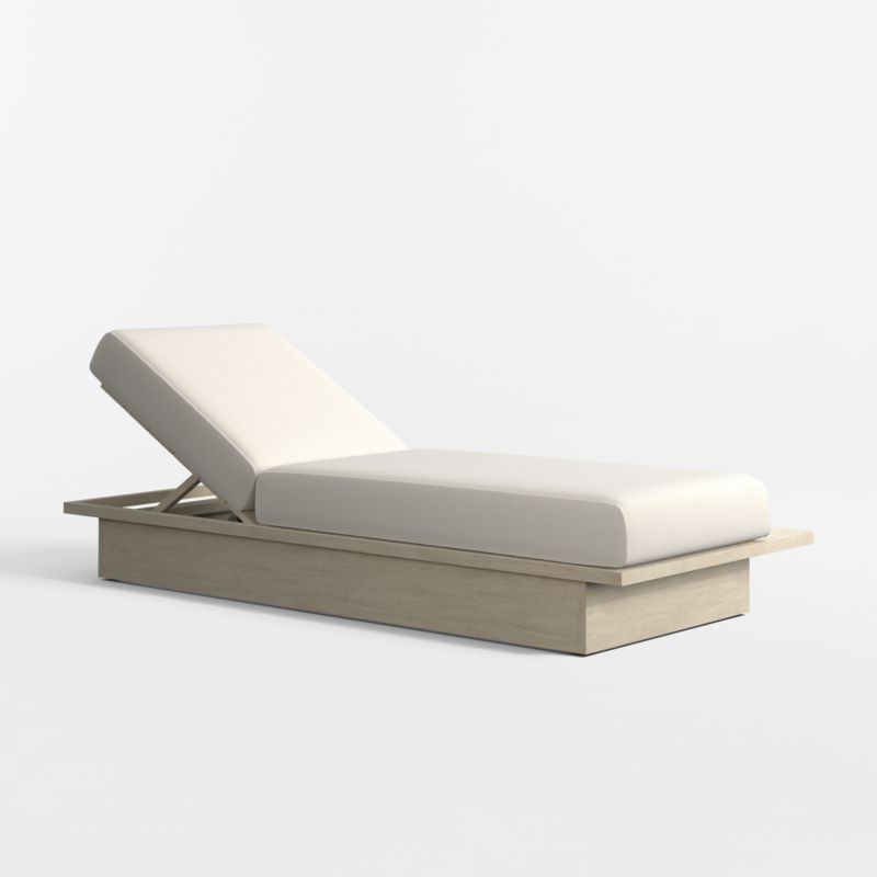 Viewing product image Mallorca Wood Outdoor Sun Lounger with Ivory Cushions - image 1 of 8