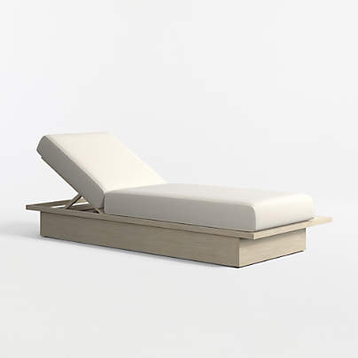 Mallorca Wood Outdoor Sun Lounger with Ivory Cushions