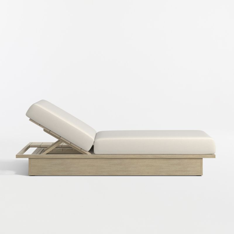 Mallorca Wood Outdoor Sun Lounger with Ivory Cushions