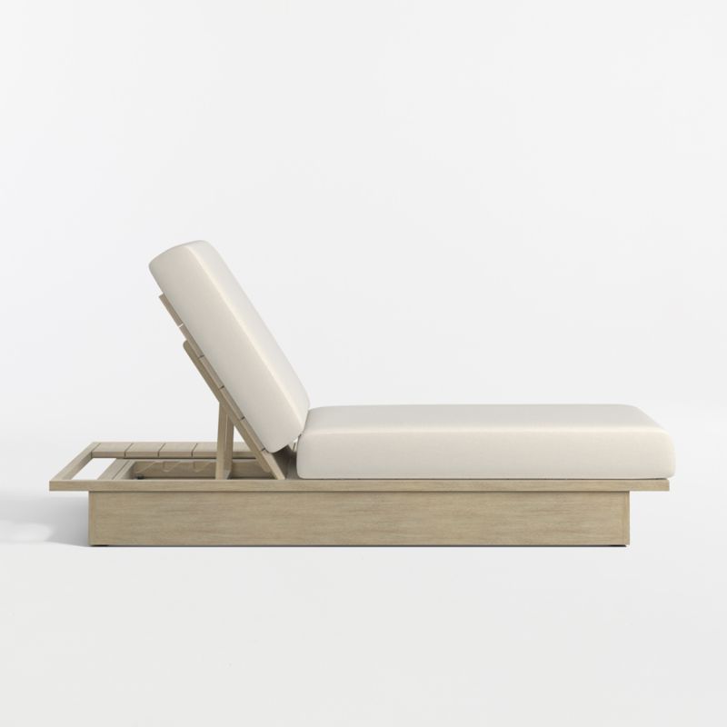 Mallorca Wood Outdoor Sun Lounger with Ivory Cushions