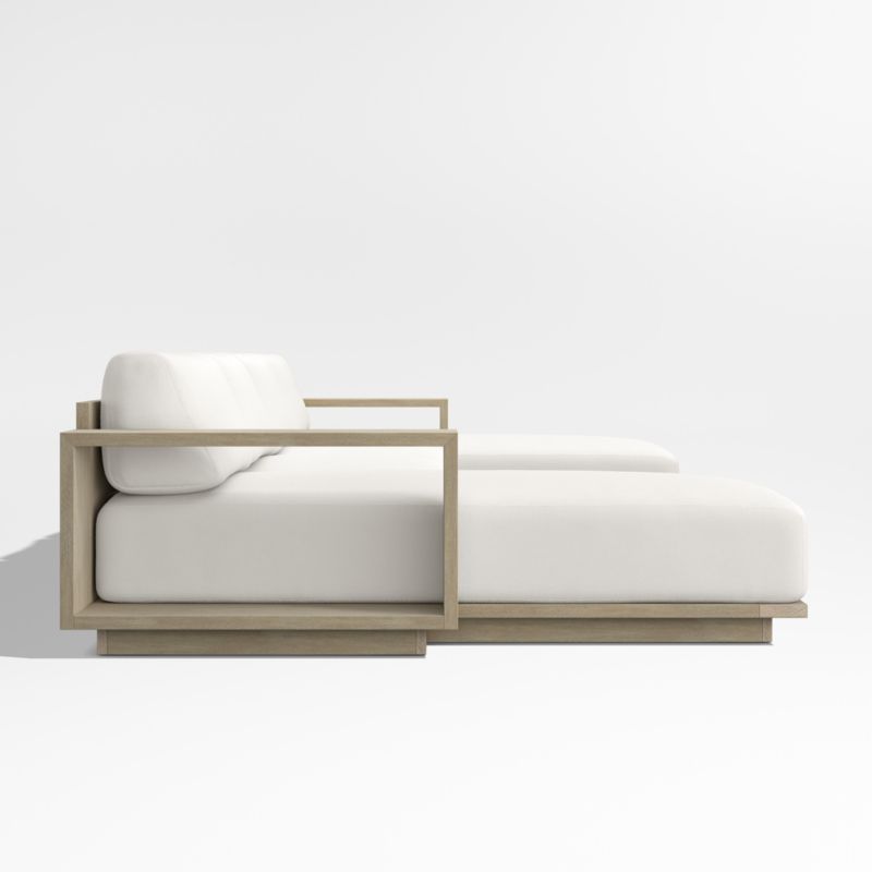 Mallorca Wood Double-Chaise Outdoor Sectional Sofa with Canvas Canvas Sunbrella ® Cushions - image 9 of 11