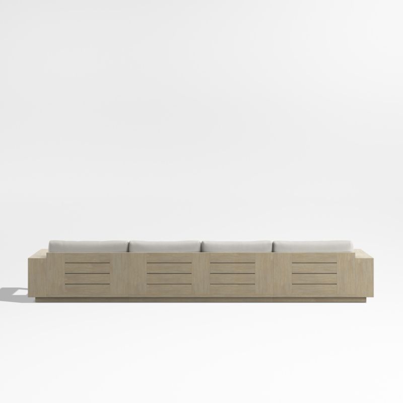 Mallorca Wood Double-Chaise Outdoor Sectional Sofa with Cast Silver Sunbrella ® Cushions - image 10 of 11