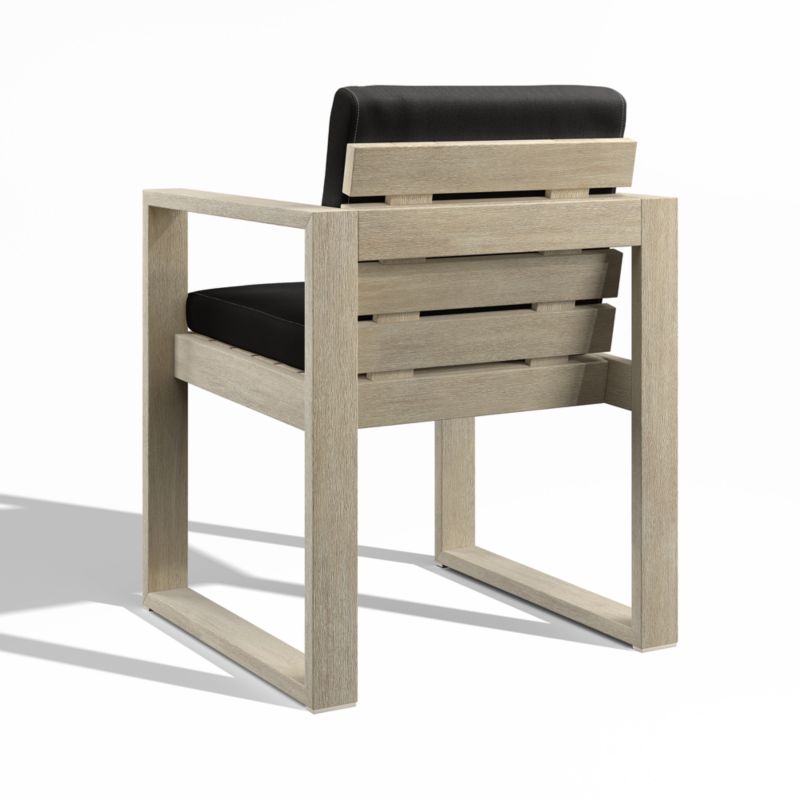 Mallorca Wood Outdoor Dining Armchair with Canvas Black Sunbrella ® Cushions - image 7 of 9