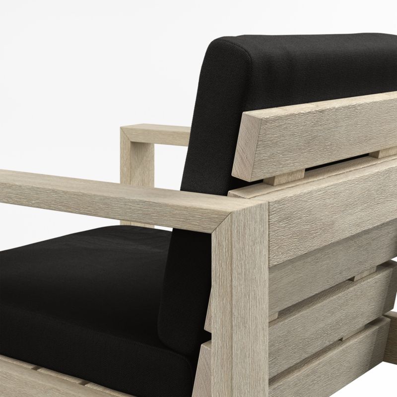 Mallorca Wood Outdoor Dining Armchair with Canvas Black Sunbrella ® Cushions - image 8 of 9