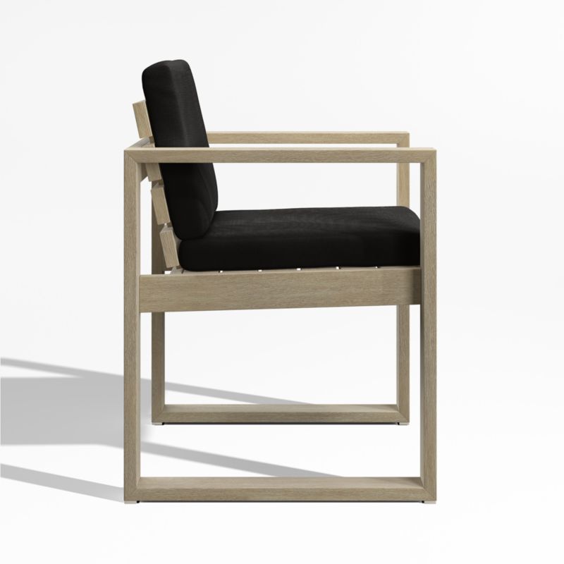 Mallorca Wood Outdoor Dining Armchair with Canvas Black Sunbrella ® Cushions - image 6 of 9