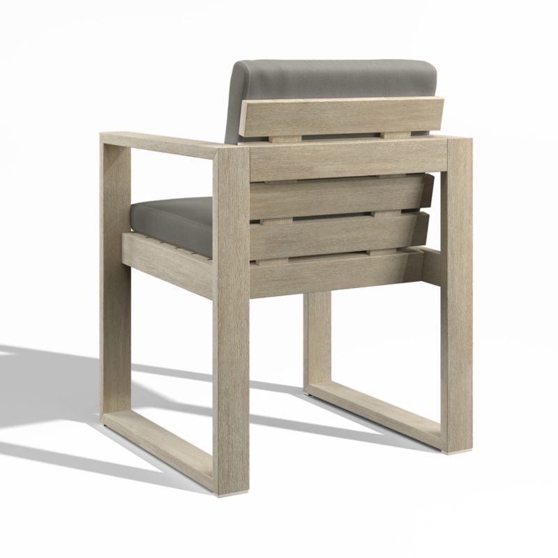 Mallorca Wood Outdoor Dining Armchair with Canvas Charcoal Sunbrella ® Cushions - image 7 of 9