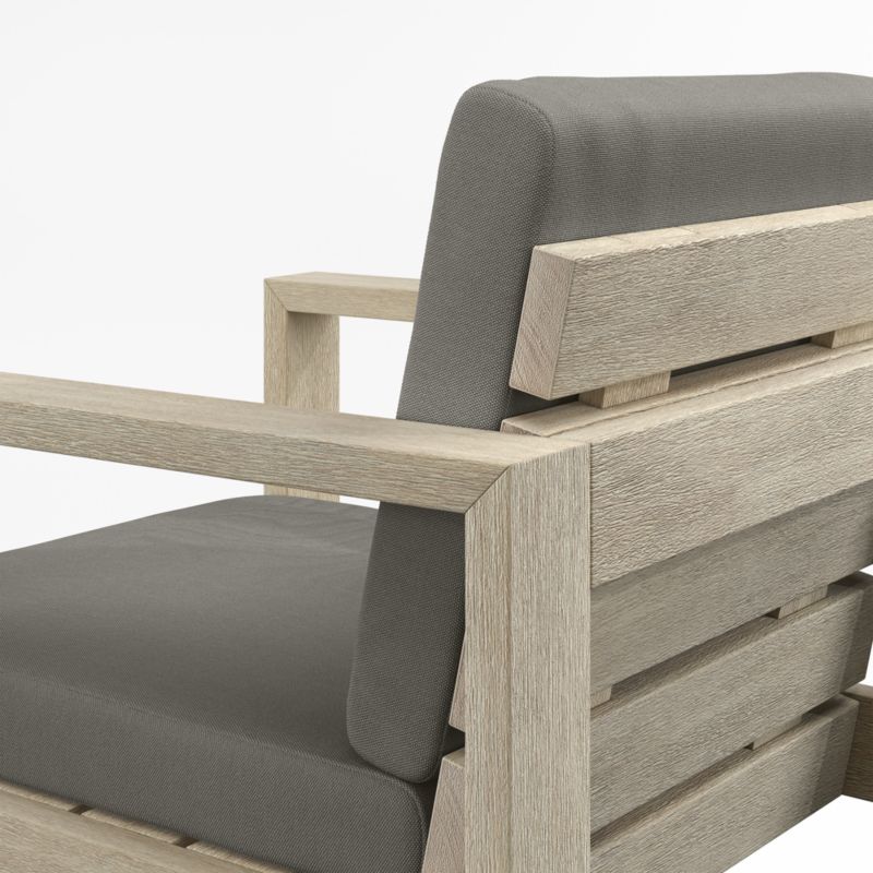 Mallorca Wood Outdoor Dining Armchair with Canvas Charcoal Sunbrella ® Cushions - image 8 of 9