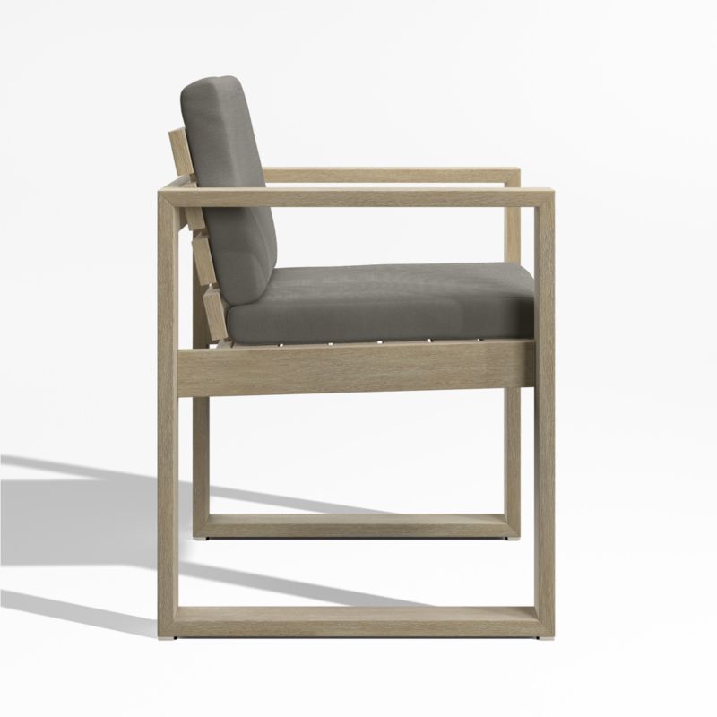 Mallorca Wood Outdoor Dining Armchair with Canvas Charcoal Sunbrella ® Cushions - image 6 of 9