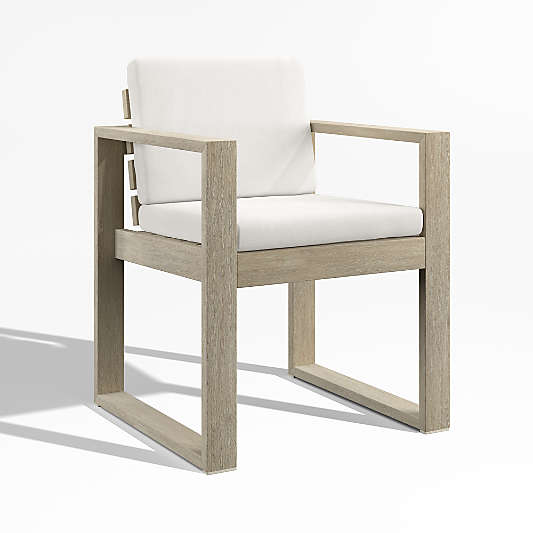 Mallorca Wood Outdoor Dining Armchair with Canvas Canvas Sunbrella ® Cushions