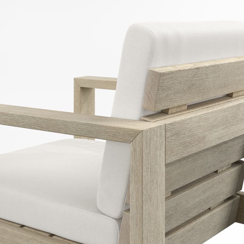 Mallorca Wood Outdoor Dining Armchair with Canvas Canvas Sunbrella ® Cushions - image 8 of 9