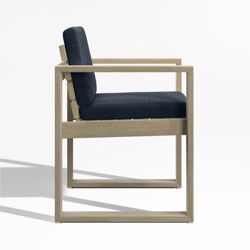 Mallorca Wood Outdoor Dining Armchair with Canvas Navy Sunbrella ® Cushions - image 6 of 9