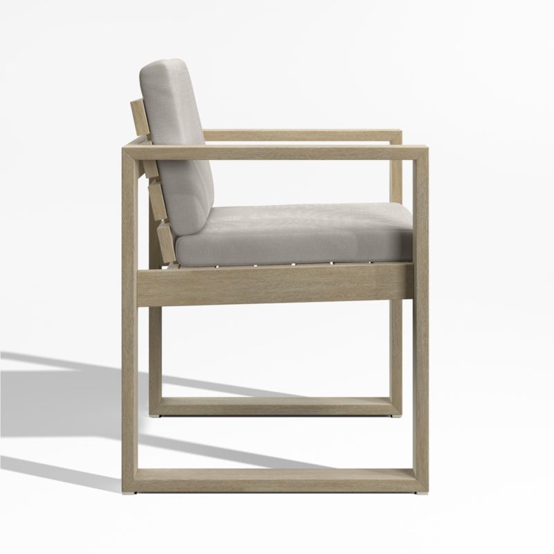 Mallorca Wood Outdoor Dining Armchair with Cast Ash Sunbrella ® Cushions - image 6 of 9