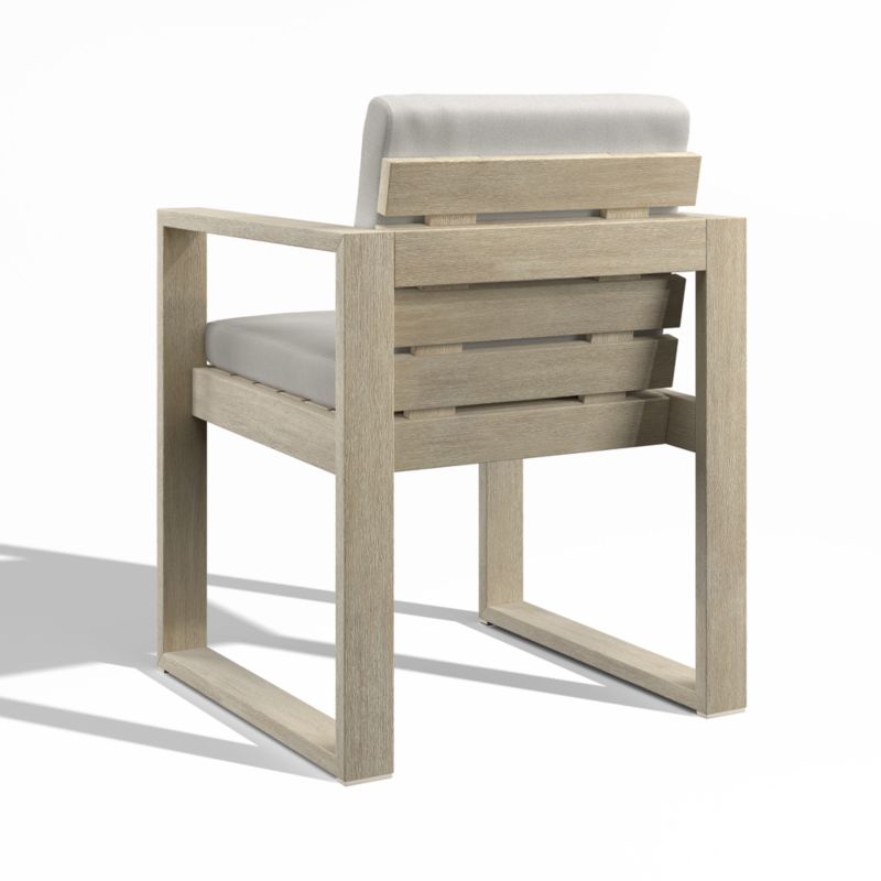 Mallorca Wood Outdoor Dining Armchair with Cast Silver Sunbrella ® Cushions - image 7 of 9