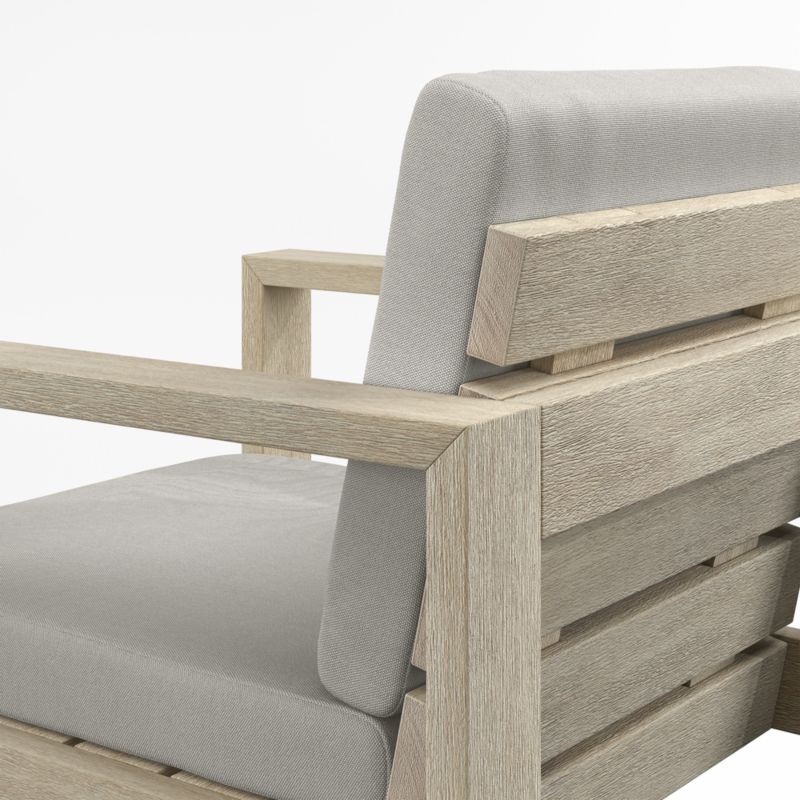 Mallorca Wood Outdoor Dining Armchair with Cast Silver Sunbrella ® Cushions - image 8 of 9