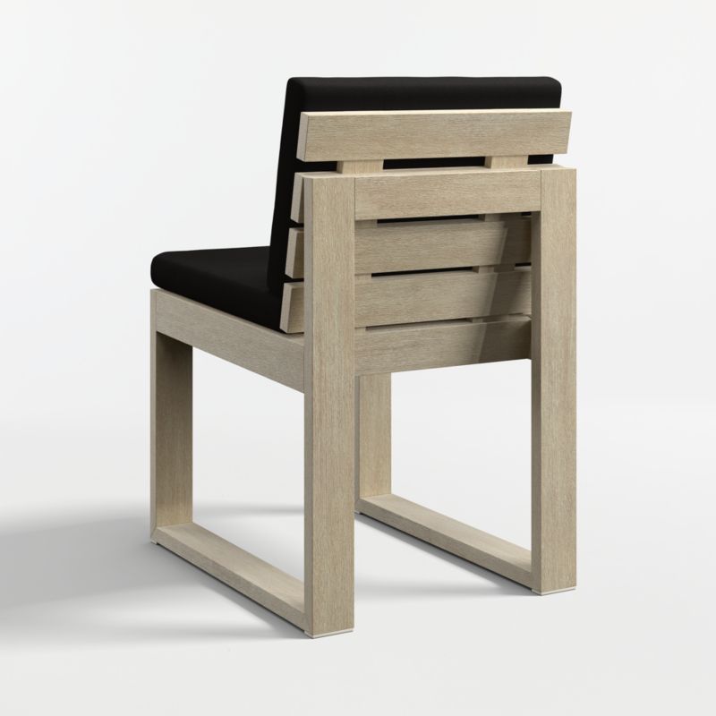 Mallorca Wood Outdoor Dining Chair with Canvas Black Sunbrella ® Cushions