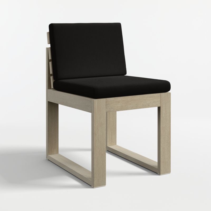 Mallorca 92"-114" Solid Wood Outdoor Extension Dining Table and Chair Set with Canvas Black Sunbrella ® Cushions