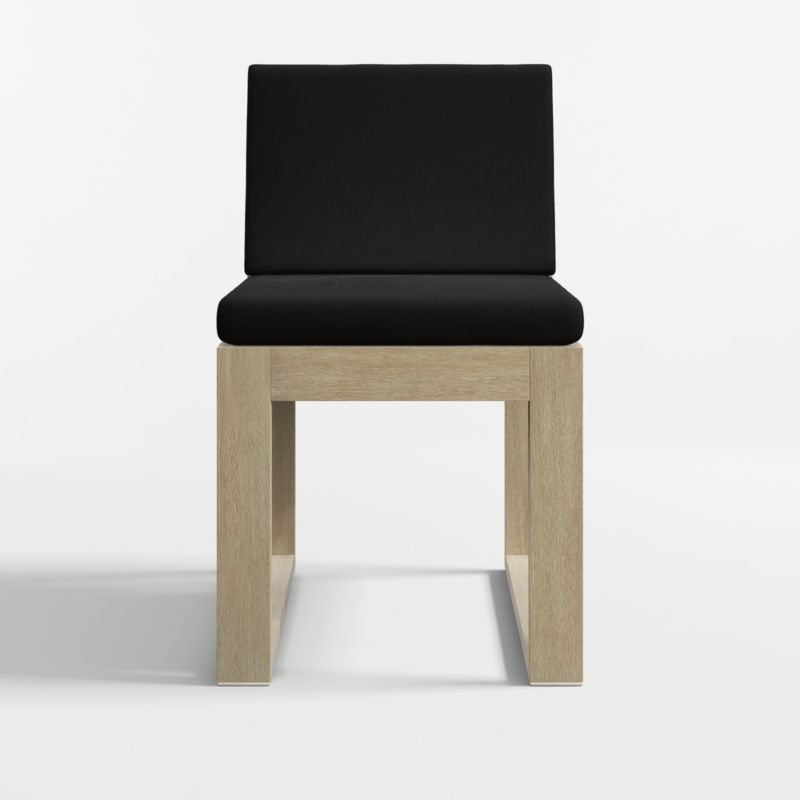 Mallorca Wood Outdoor Dining Chair with Canvas Black Sunbrella ® Cushions