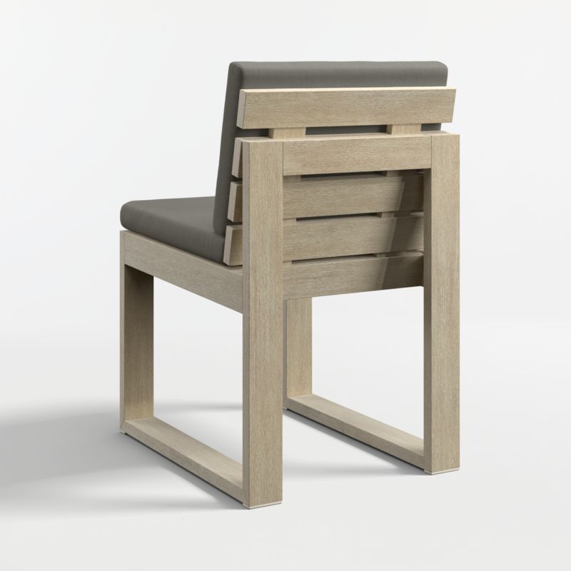 Mallorca Wood Outdoor Dining Chair with Canvas Charcoal Sunbrella ® Cushions
