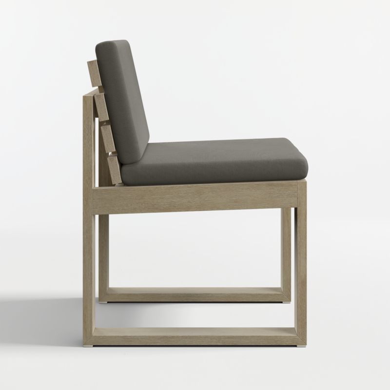 Mallorca Wood Outdoor Dining Chair with Canvas Charcoal Sunbrella ® Cushions