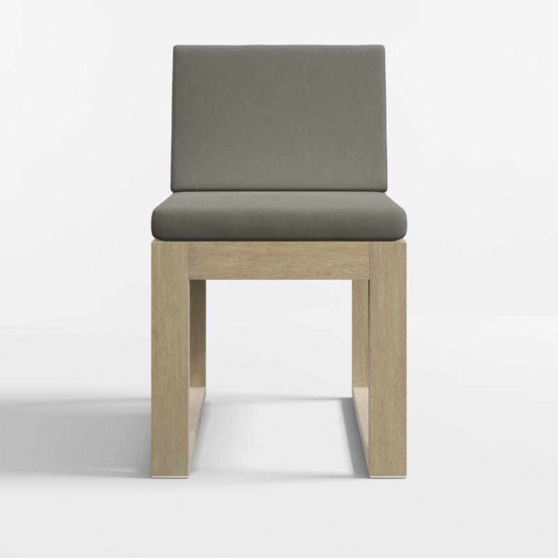 Mallorca Wood Outdoor Dining Chair with Canvas Charcoal Sunbrella ® Cushions