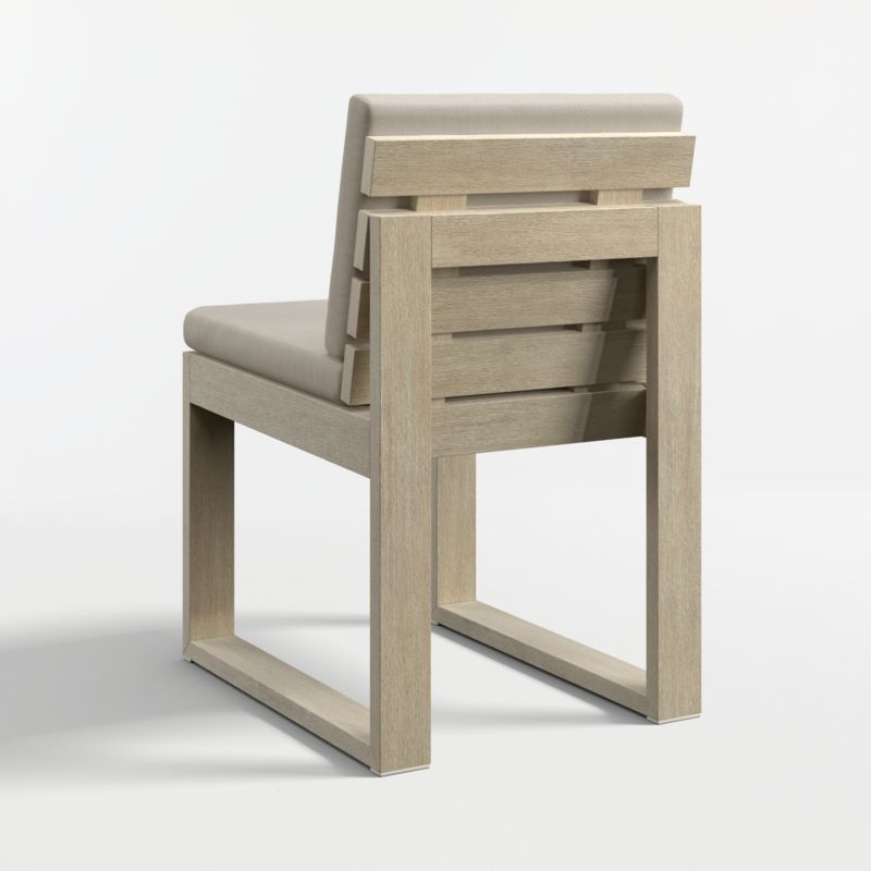 Mallorca Wood Outdoor Dining Chair with Canvas Flax Sunbrella ® Cushions