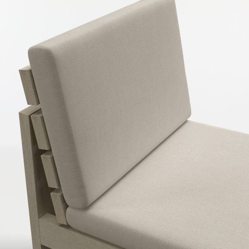 Mallorca Wood Outdoor Dining Chair with Canvas Flax Sunbrella ® Cushions