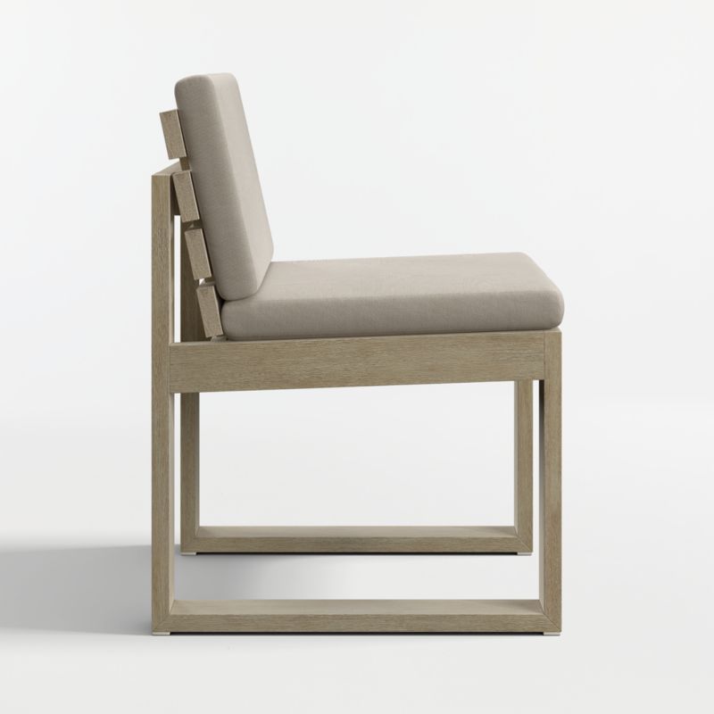 Mallorca Wood Outdoor Dining Chair with Canvas Flax Sunbrella ® Cushions