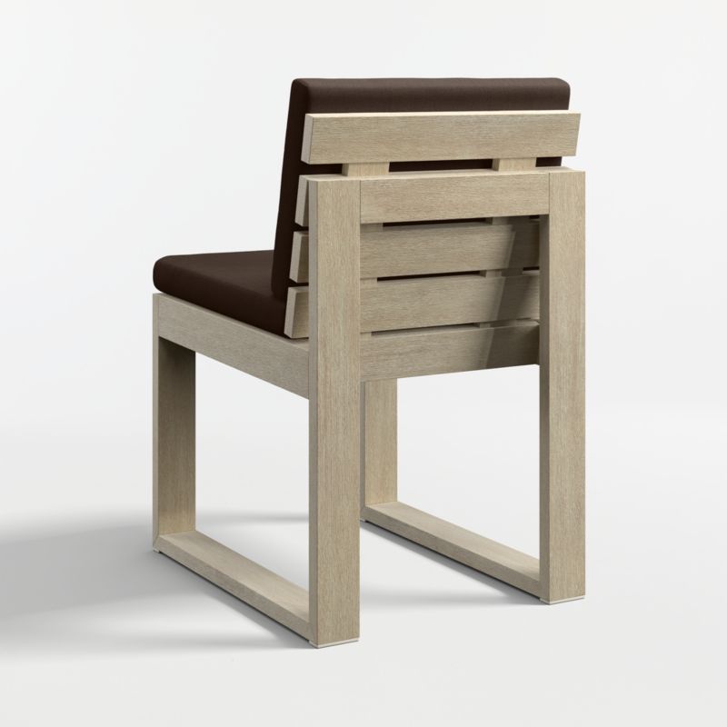 Mallorca Wood Outdoor Dining Chair with Canvas Java Sunbrella ® Cushions