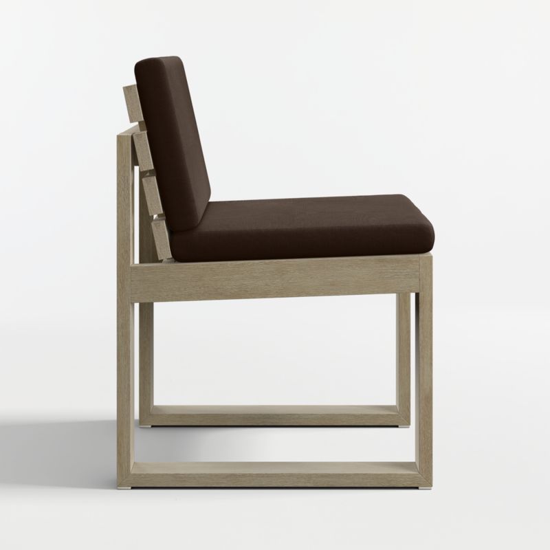 Mallorca Wood Outdoor Dining Chair with Canvas Java Sunbrella ® Cushions