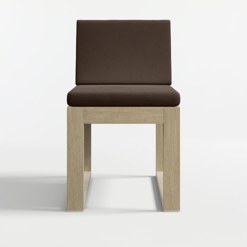 Mallorca Wood Outdoor Dining Chair with Canvas Java Sunbrella ® Cushions