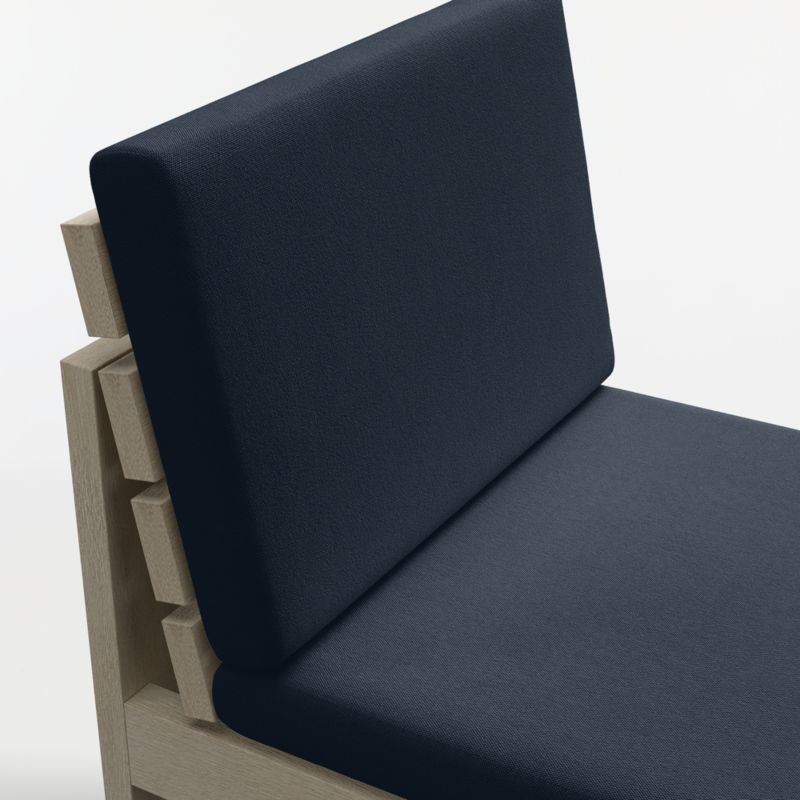 Mallorca Wood Outdoor Dining Chair with Canvas Navy Sunbrella ® Cushions