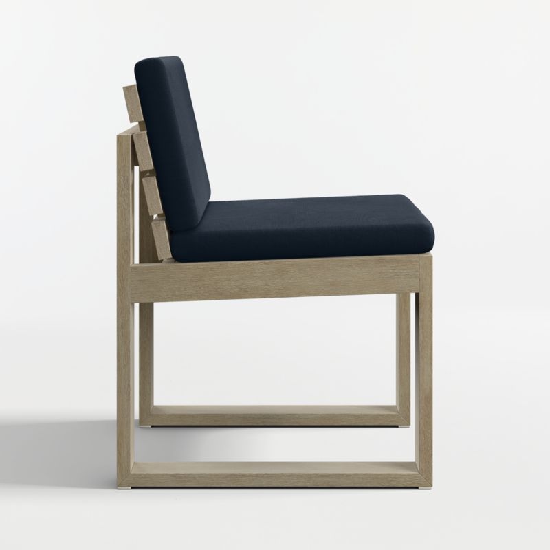 Mallorca Wood Outdoor Dining Chair with Canvas Navy Sunbrella ® Cushions