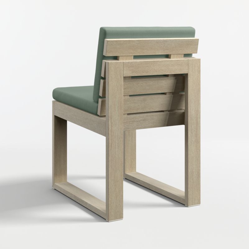 Mallorca Wood Outdoor Dining Chair with Canvas Spa Sunbrella ® Cushions