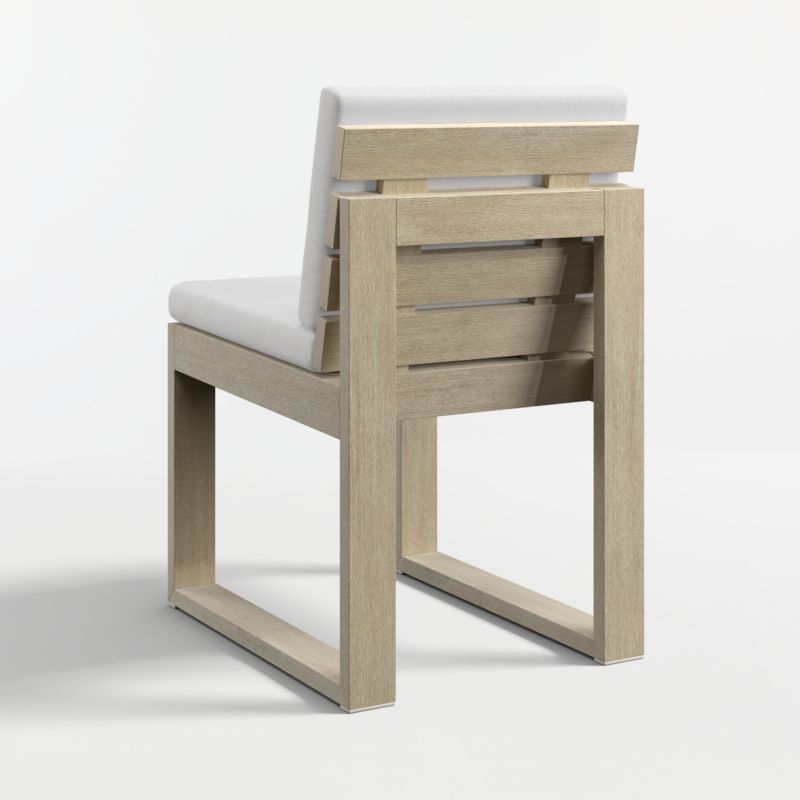 Mallorca Wood Outdoor Dining Chair with Canvas White Sunbrella ® Cushions