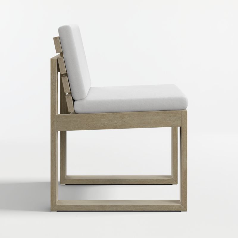 Mallorca Wood Outdoor Dining Chair with Canvas White Sunbrella ® Cushions