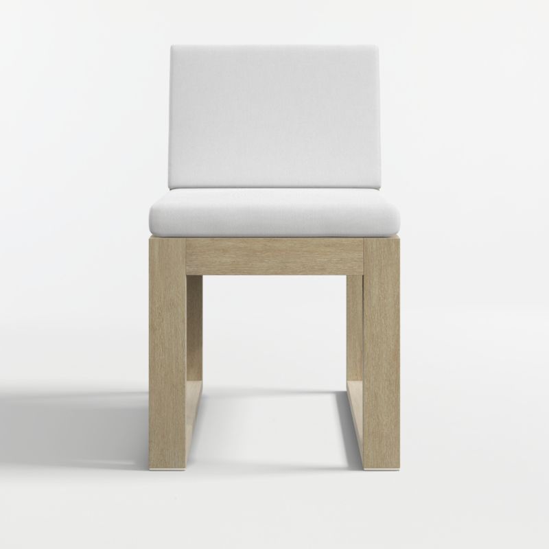 Mallorca Wood Outdoor Dining Chair with Canvas White Sunbrella ® Cushions