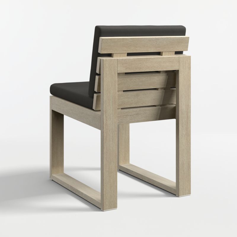 Mallorca Wood Outdoor Dining Chair with Cast Charcoal Sunbrella ® Cushions